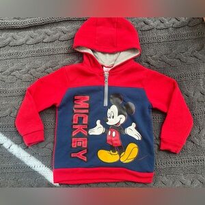 Disney Red & Navy Mickey Mouse Pullover Hoodie for Kids (Boys 4T)